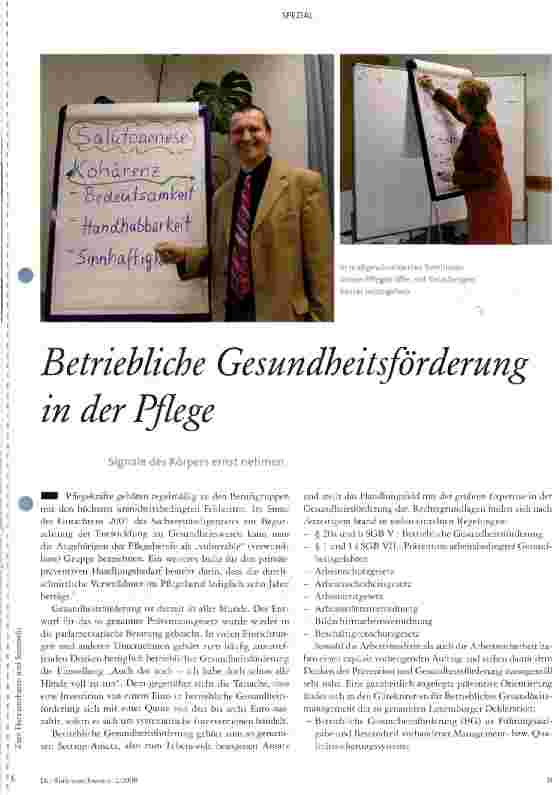 Vorschauseite 1: Betriebliche Gesundheitsförderung in der Pflege