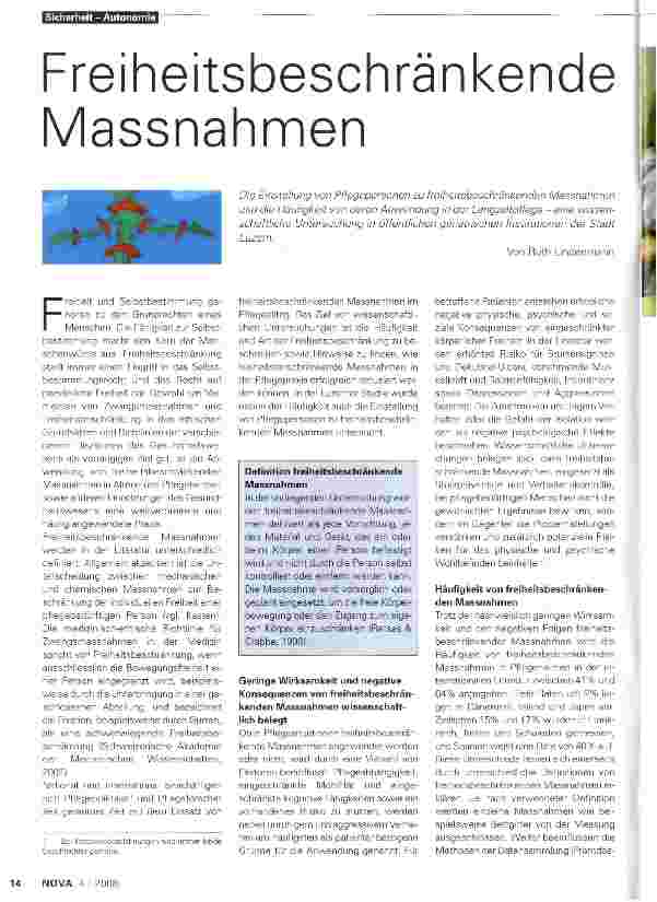 Vorschauseite 1: Freiheitsbeschränkende Massnahmen