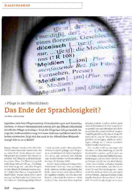 Vorschauseite 1: Das Ende der Sprachlosigkeit?