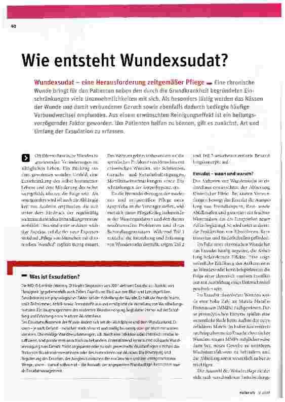Vorschauseite 1: Wie entsteht Wundexsudat?