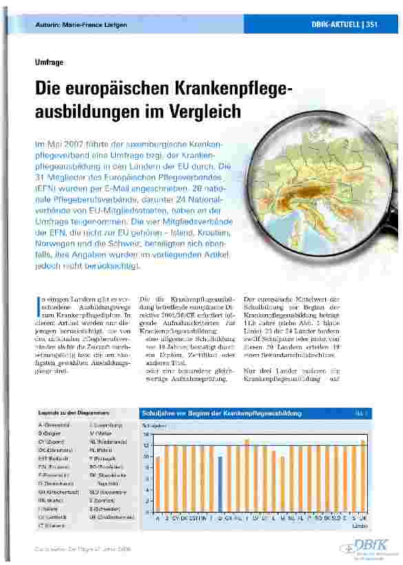Vorschauseite 1: Die europäischen Krankenpflegeausbildungen im Vergleich