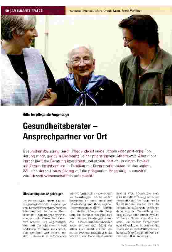 Vorschauseite 1: Gesundheitsberater -Ansprechpartner vor Ort