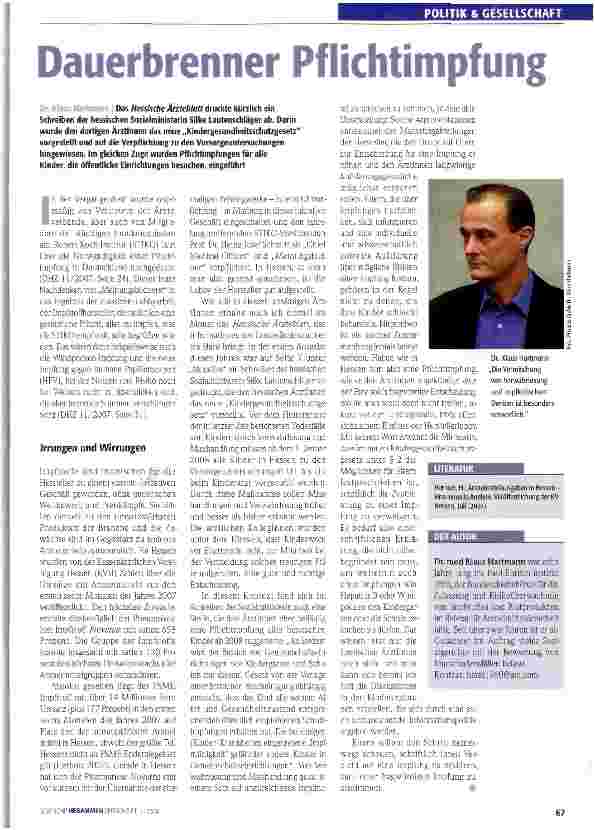 Vorschauseite 1: Dauerbrenner Pflichtimpfung