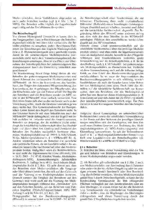 Vorschauseite 2: Patienteneigene Medizinprodukte ein Haftungsrisiko! ?