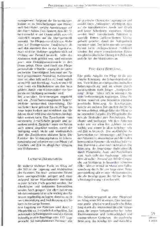 Vorschauseite 4: PFLEGERISCHER ALLTAG AUF EINER SCHWERBRANDVERLETZTEN-LNTENSIVSTATLON