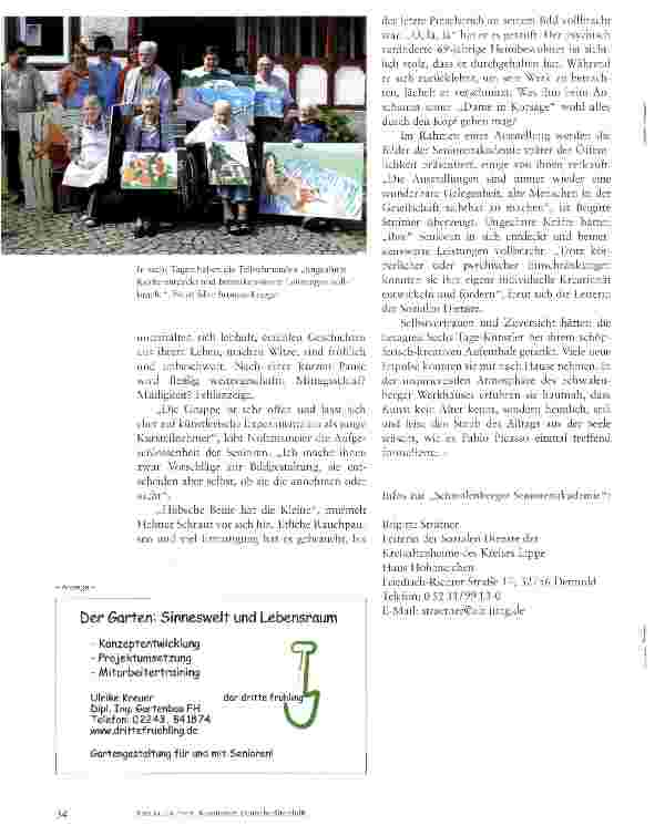 Vorschauseite 3: Seniorenakademie Schwalenberg -wo die Kunst kein Alter kennt