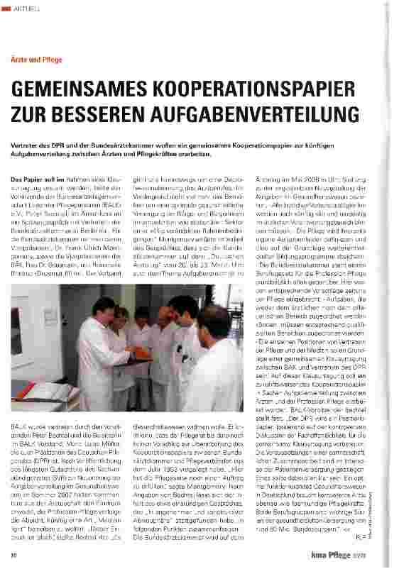 Vorschauseite 1: GEMEINSAMES KOOPERATIONSPAPIER ZUR BESSEREN AUFGABENVERTEILUNG