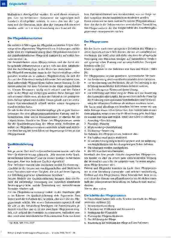 Vorschauseite 2: Implementierung von Pflegeprozess und Pflegedokumentation in der anästhesiologischen Tätigkeit