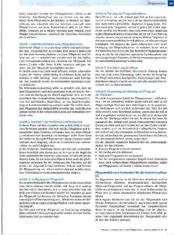 Vorschauseite 3: Implementierung von Pflegeprozess und Pflegedokumentation in der anästhesiologischen Tätigkeit