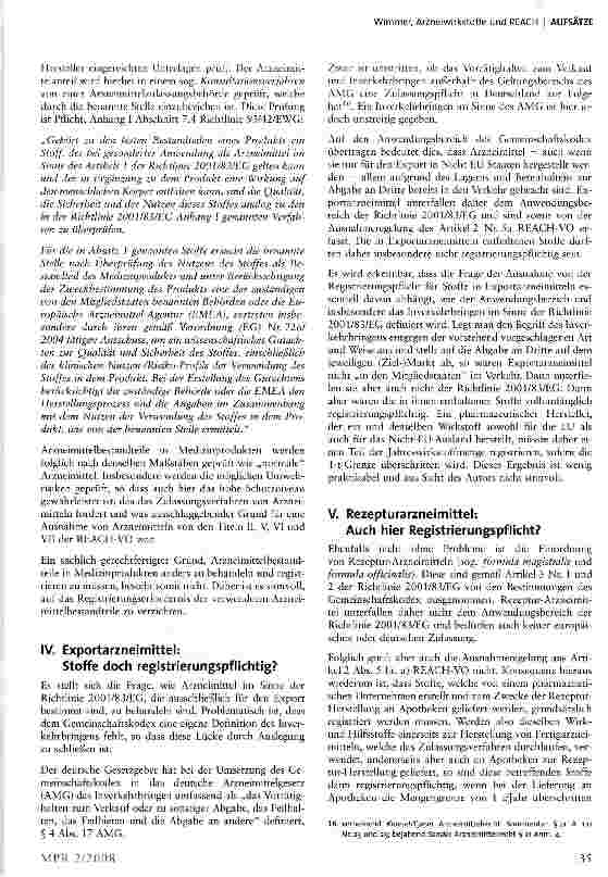 Vorschauseite 4: Arzneiwirkstoffe und REACH: Unter Umständen doch betroffen?