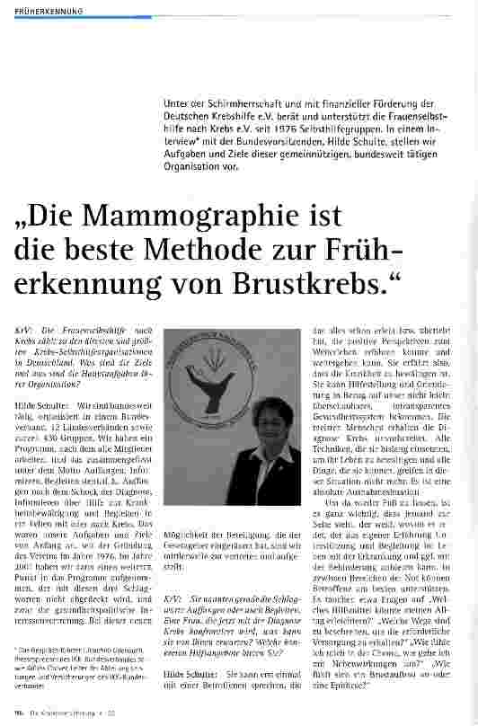 Vorschauseite 1: Die Mammographie ist die beste Methode zur Früherkennung von Brustkrebs