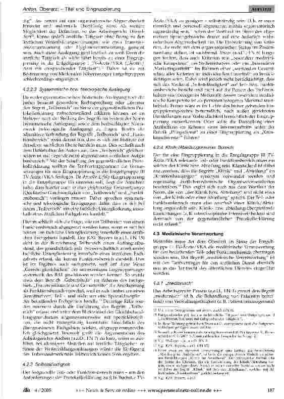Vorschauseite 4: Oberarzt - Titel und Eingruppierung