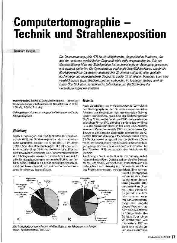 Vorschauseite 1: Computertomographie -Technik und Strahlenexposition