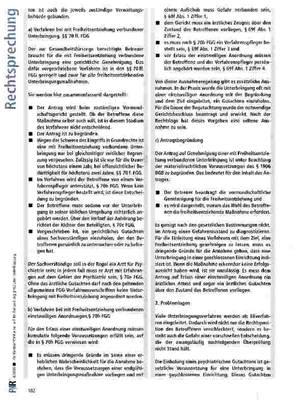 Vorschauseite 5: Zur Bestimmtheit einer auf Heilbehandlung gestützten Unterbringung
