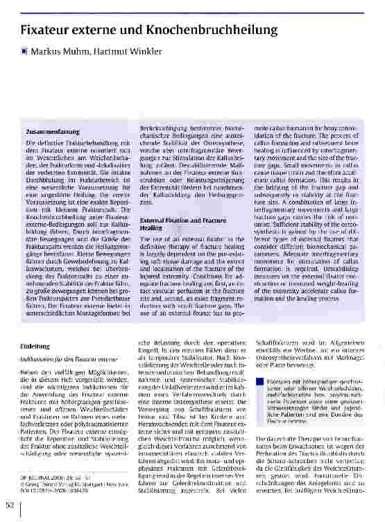 Vorschauseite 1: Fixateur externe und Knochenbruchheilung