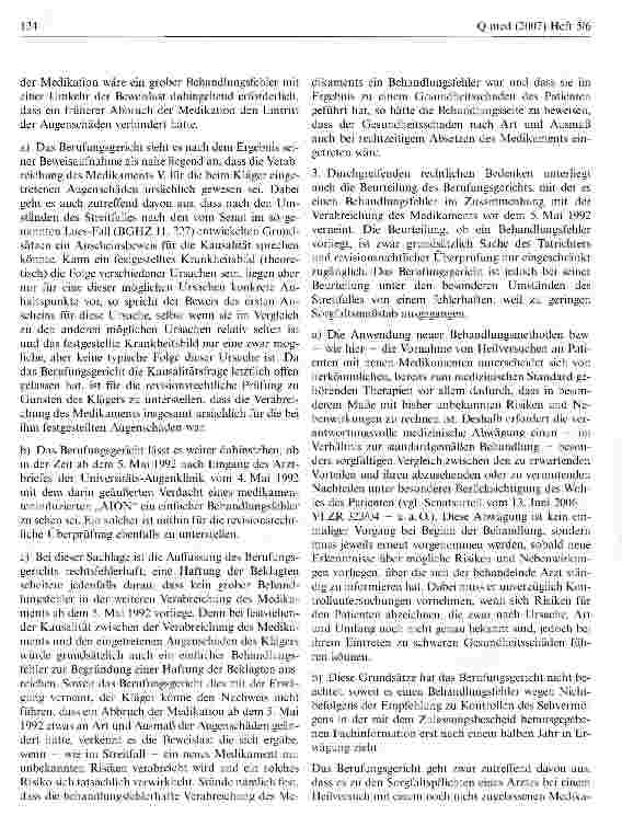 Vorschauseite 4: Zur Arzthaftung wegen Behandlungsund Aufklärungsfehlern im Zusammenhang mit einem Heilversuch mit einem neuen, erst im Laufe der Behandlung zugelassenen Arzneimittel
