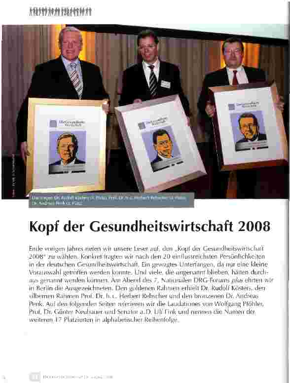 Vorschauseite 1: Kopf der Gesundheitswirtschaft 2008