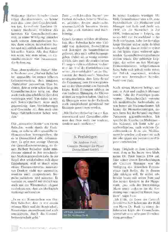 Vorschauseite 3: Kopf der Gesundheitswirtschaft 2008
