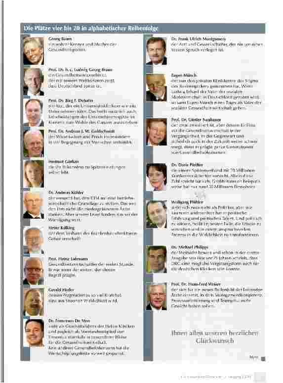 Vorschauseite 4: Kopf der Gesundheitswirtschaft 2008
