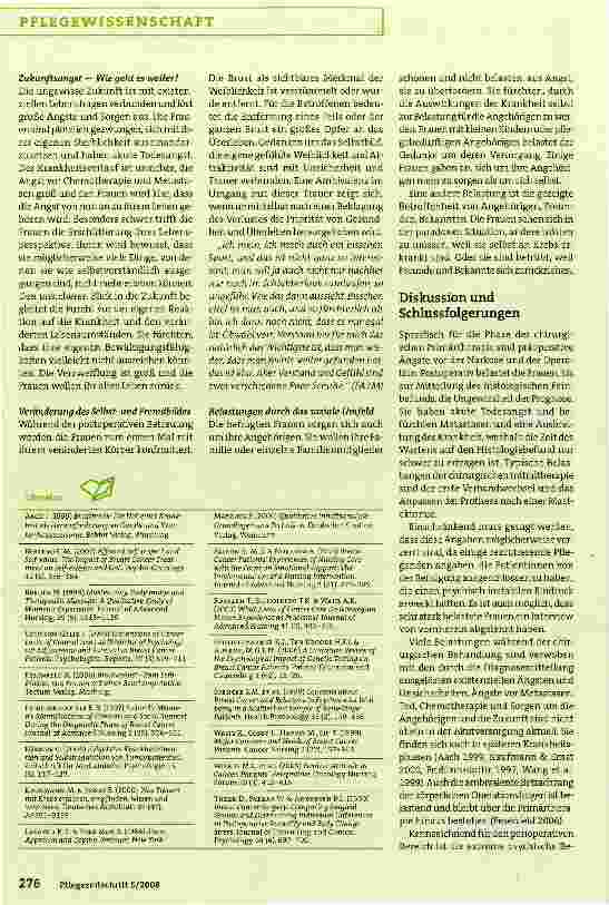Vorschauseite 3: Qualitative Untersuchung zu Belastungen von Brustkrebspatientinnen in stationärer Ersttherapie