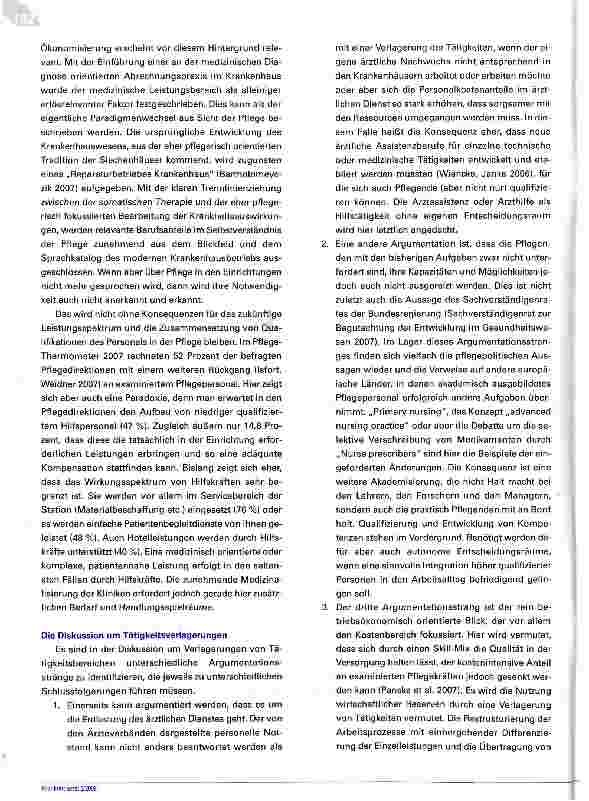 Vorschauseite 4: Pflegeleistungsspektrum in der Diskussion
