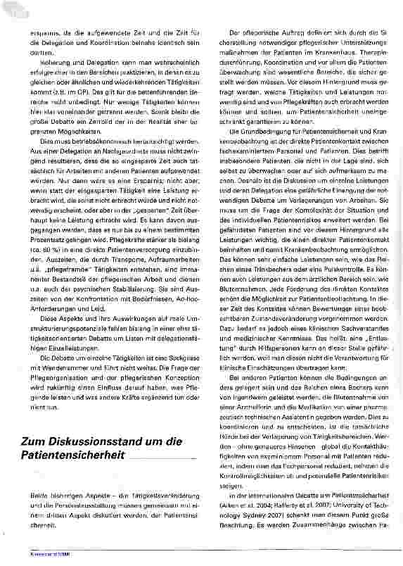 Vorschauseite 6: Pflegeleistungsspektrum in der Diskussion