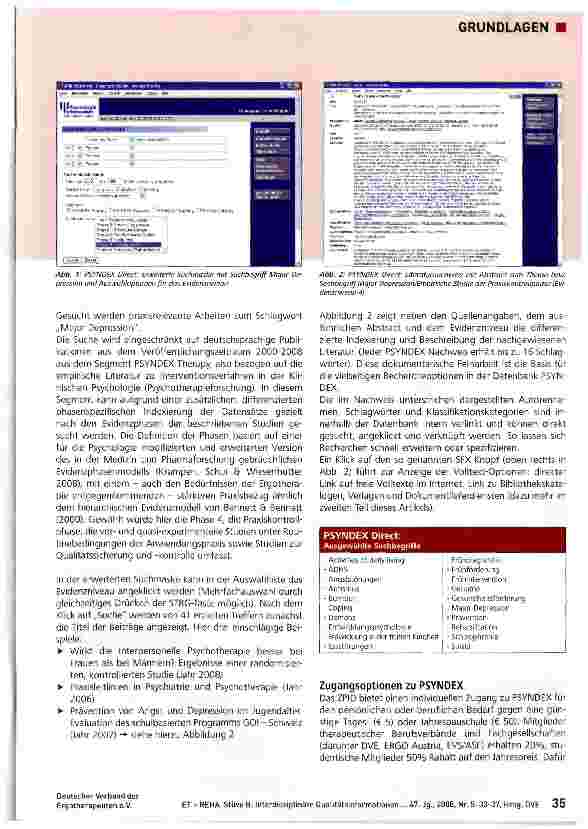 Vorschauseite 3: Interdisziplinäre Qualitätsinformation für evidenzbasierte Ergotherapie