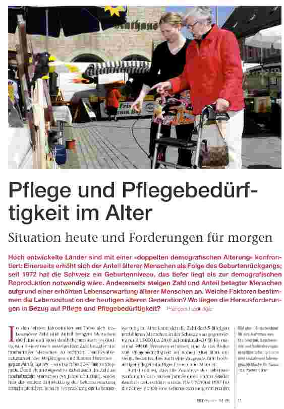 Vorschauseite 1: Pflege und Pflegebedürftigkeit im Alter