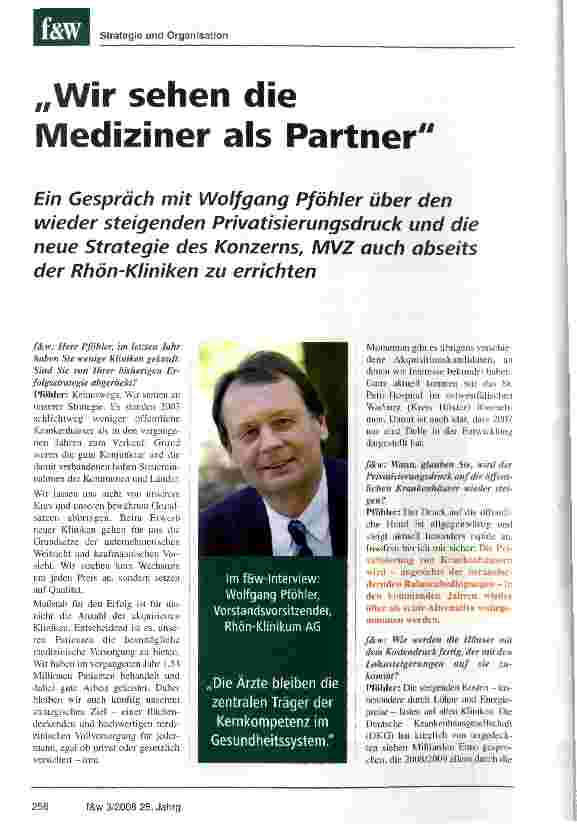 Vorschauseite 1: Wir sehen die Mediziner als Partner