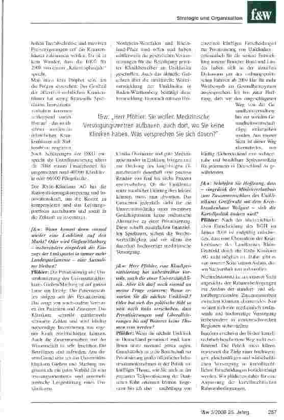 Vorschauseite 2: Wir sehen die Mediziner als Partner