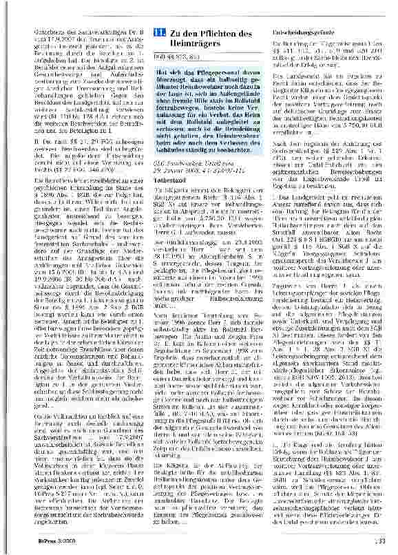 Vorschauseite 1: Zu den Pflichten des Heimträgers