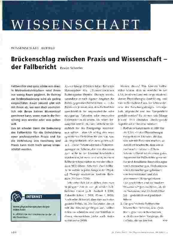 Vorschauseite 1: Brückenschlag zwischen Praxis und Wissenschaft