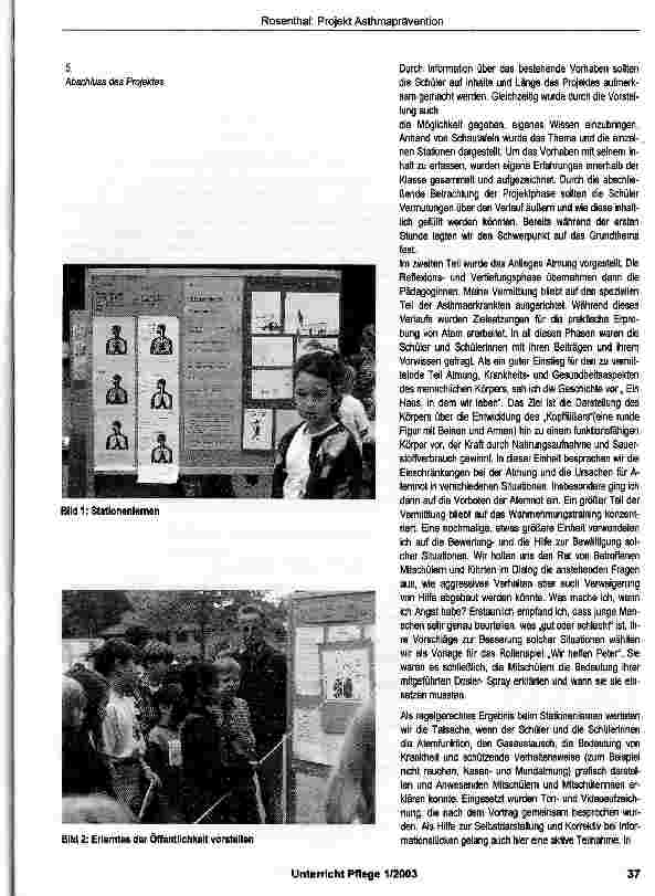 Vorschauseite 4: Schule 2000 - Projekt Asthmaprävention