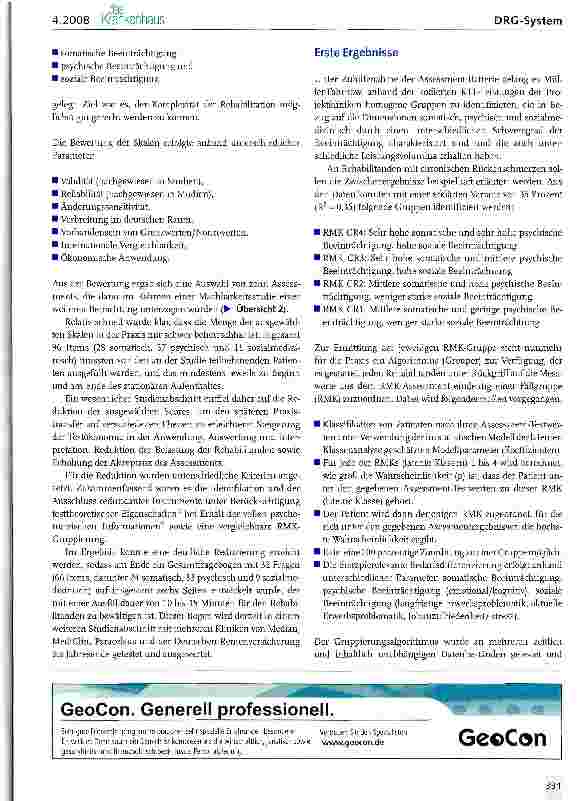 Vorschauseite 3: Rehabilitanden-Management-Kategorien (RAAK) - Ausweg für die Reha?