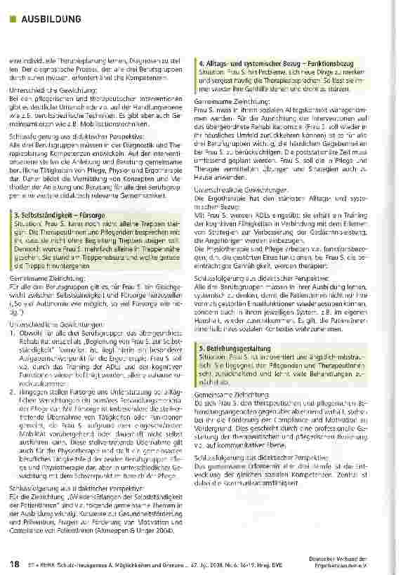 Vorschauseite 3: Möglichkeiten und Grenzen einer gemeinsamen Didaktik Pflege/Therapie