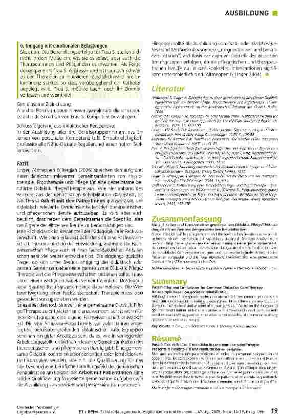Vorschauseite 4: Möglichkeiten und Grenzen einer gemeinsamen Didaktik Pflege/Therapie