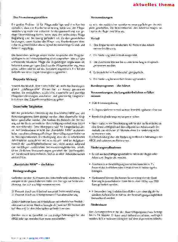 Vorschauseite 2: Modellprojekt unterstützt Mitglieder beim Einrichten von Kombi lohn-Arbeitsstellen