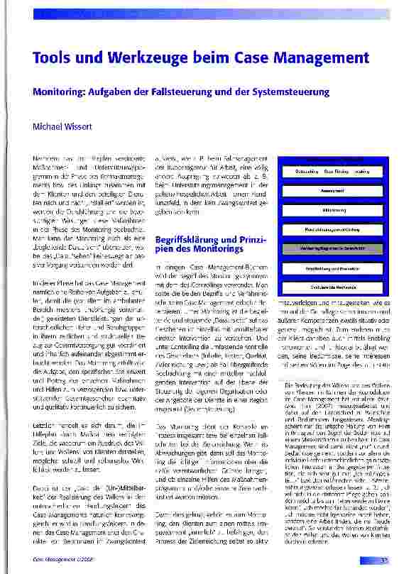 Vorschauseite 1: Tools und Werkzeuge beim Case Management-Monitoring: Aufgaben der Fallsteuerung und der Systemsteuerung