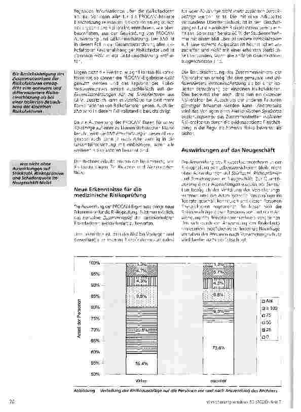 Vorschauseite 3: Risikofaktorenrechner für die Risikoprüfung in der Lebensversicherung auf Basis der PROCAM Studie