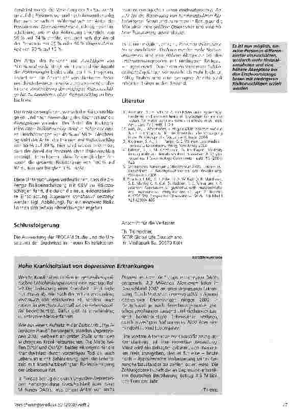 Vorschauseite 4: Risikofaktorenrechner für die Risikoprüfung in der Lebensversicherung auf Basis der PROCAM Studie