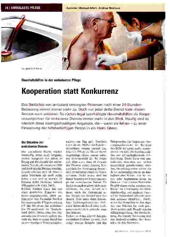 Vorschauseite 1: Kooperation statt Konkurrenz