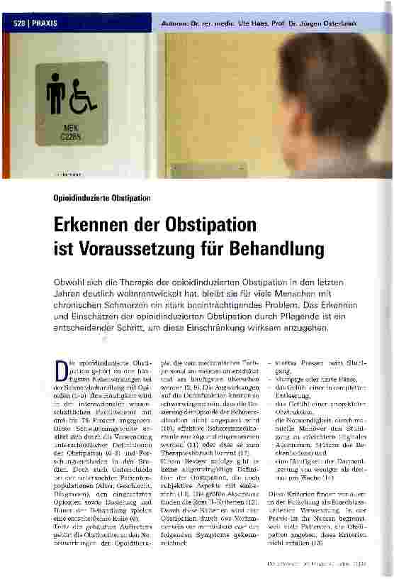 Vorschauseite 1: Erkennen der Obstipation ist Voraussetzung für Behandlung