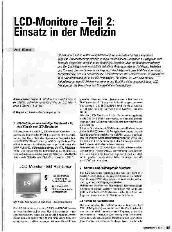 Vorschauseite 1: LCD-Monitore -Teil 2: Einsatz in der Medizin