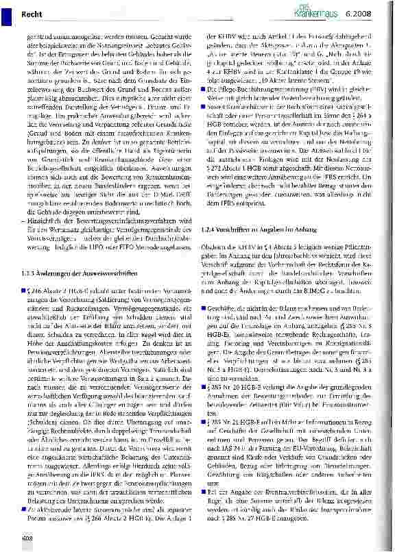 Vorschauseite 5: Das Bilanzrechtsmodernisierungs-gesetz (BilAAoG) und seine Auswirkungen auf den Jahresabschluss von Krankenhäusern und Pflegeeinrichtungen (I)