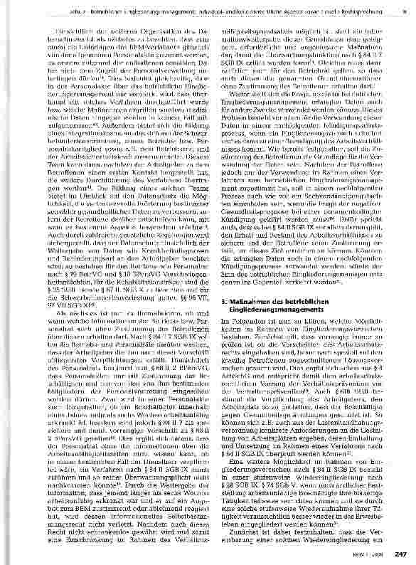 Vorschauseite 4: Betriebliches Eingliederungsmanagement: Individualund kollektivrechtliche Aspekte sowie aktuelle Rechtsprechung