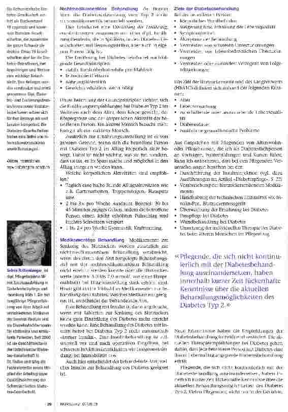 Vorschauseite 2: Diabetes Typ 2 in der Geriatrie- Pflegerische Herausforderung