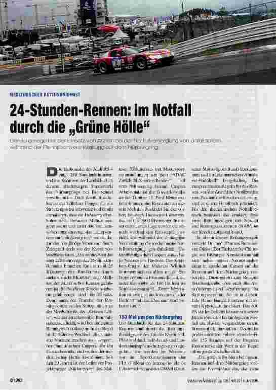 Vorschauseite 1: 24-Stunden-Rennen: Im Notfall durch die „Grüne Hölle