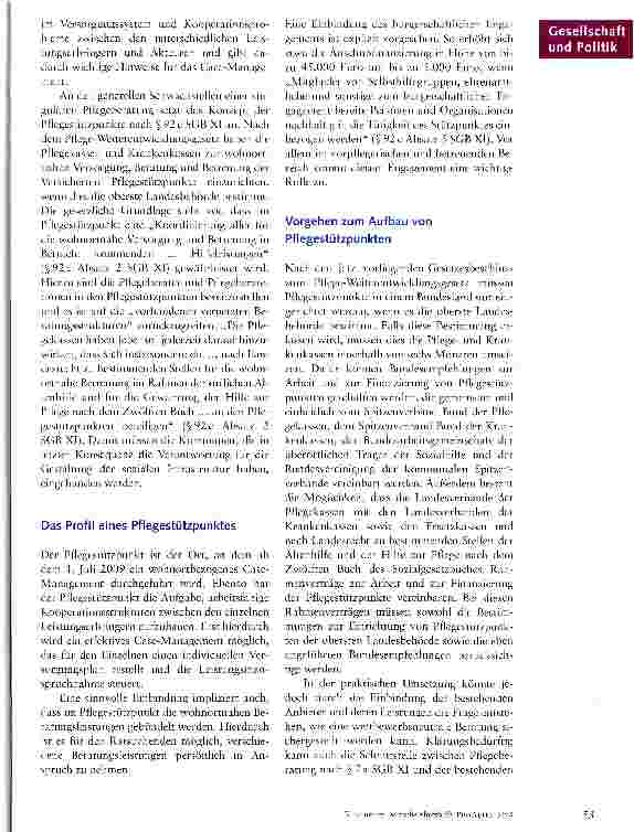 Vorschauseite 4: Eine neue Form der wohnortbezogenen Beratung und Versorgung:Pflegeberatung und Pflegestützpunkte