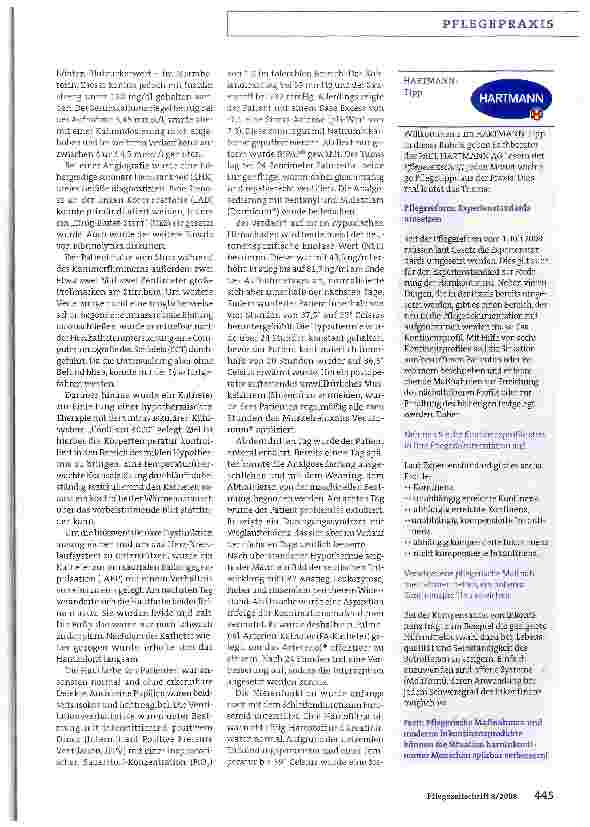 Vorschauseite 2: Pflege von Patienten in der Postreanimationsphase - ein Fallbeispiel: Richtlinien fordern hypothermische Therapie