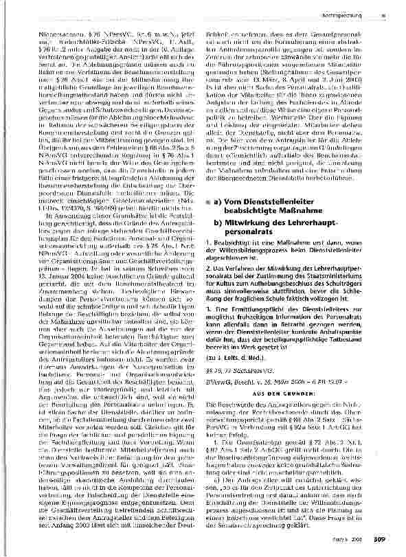 Vorschauseite 2: Unbeachtliche Ablehnung der Benehmensherstellung